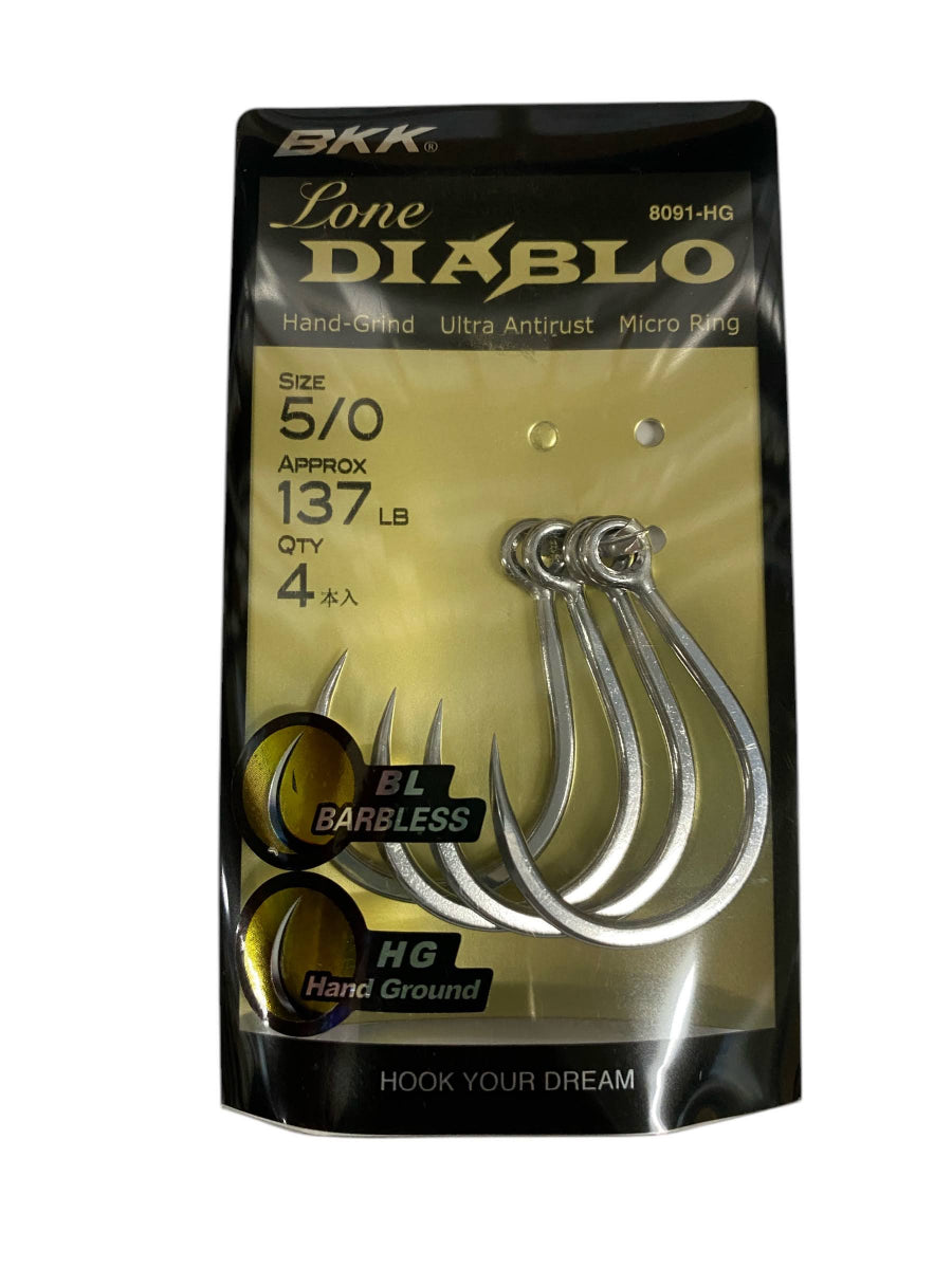 BKK LONE DIABLO BL #5/0 (4pcs/pack) UA fishing terminal tackle