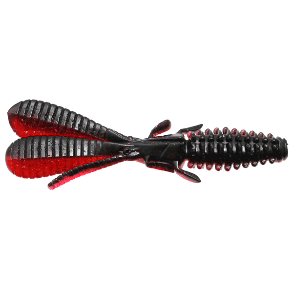 issei POWER BIBIBI BUG 3.5" (5 pcs/pack) #37 BLACK / RED freshwater fishing lure