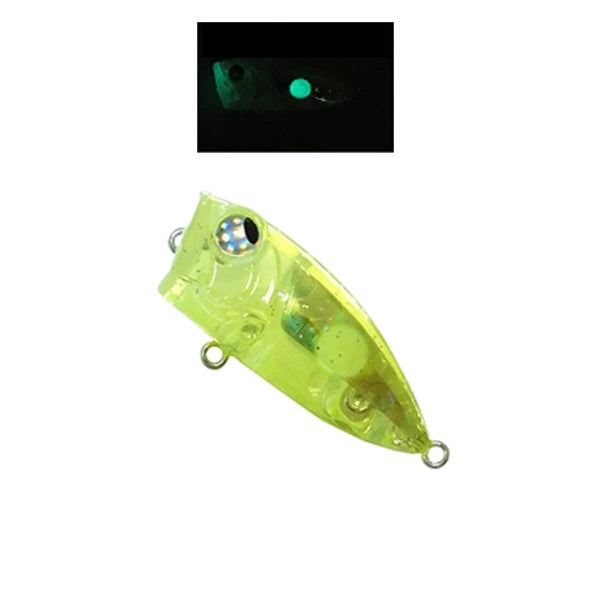 RUDIE'S MEBA POPPER Z 35mm : 3.5g CHART SPOT GLOW saltwater fishing lure