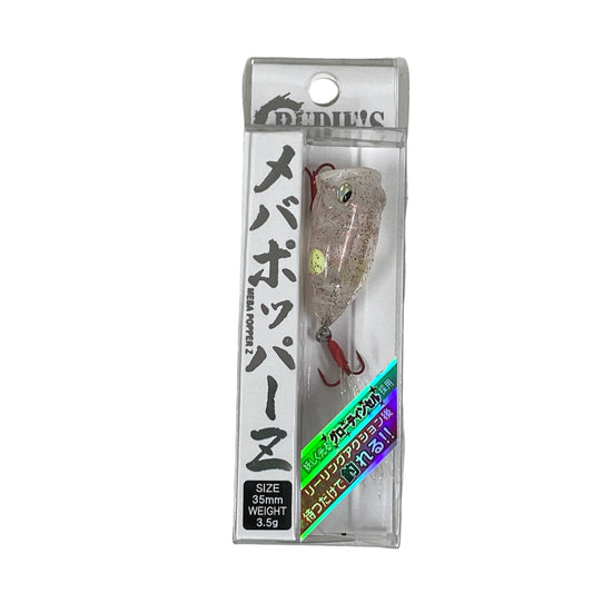 RUDIE'S MEBA POPPER Z 35mm : 3.5g CLEAR AKA RAME SPOT GLOW saltwater fishing lure — photo 2