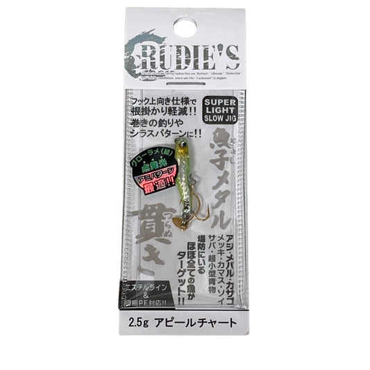RUDIE'S GYOSHI METAL TSURANUKI 2.5g APPEAL CHART saltwater fishing lure — photo 2