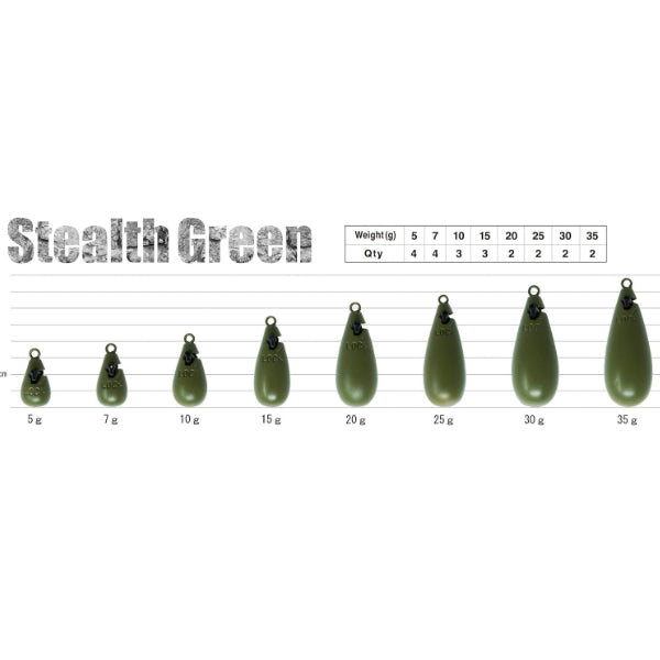 RUDIE'S ROCK GAME SINKER 5g (4 pcs/pack) STEALTH GREEN