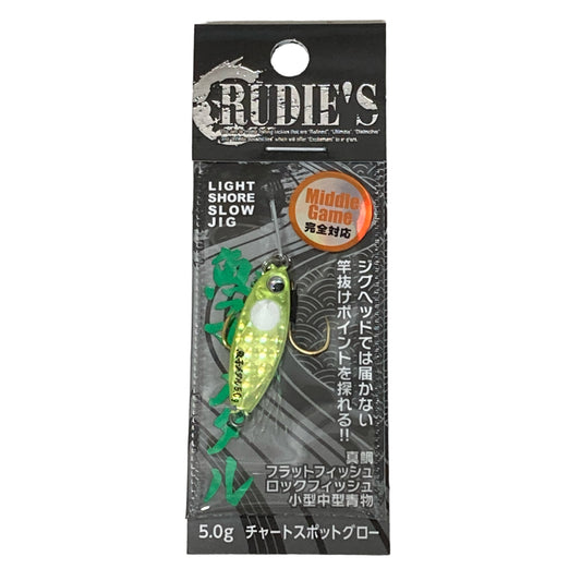 RUDIE'S GYOSHI METAL 5g CHART SPOT GLOW saltwater fishing lure — photo 2