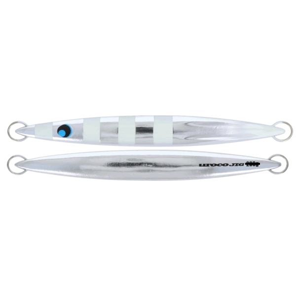 UROCO UROCO JIG 80g ALUMINUM UV #013GUV ALUMINUM SILVER/ZEBRA GLOW TIP
