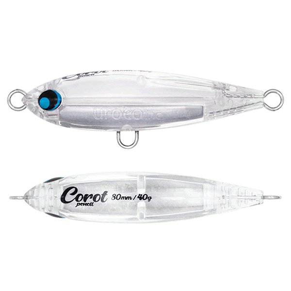 UROCO COROT PENCIL 80 80mm, 40g Sinking #001UV KEIMURA/CLEAR saltwater fishing lure