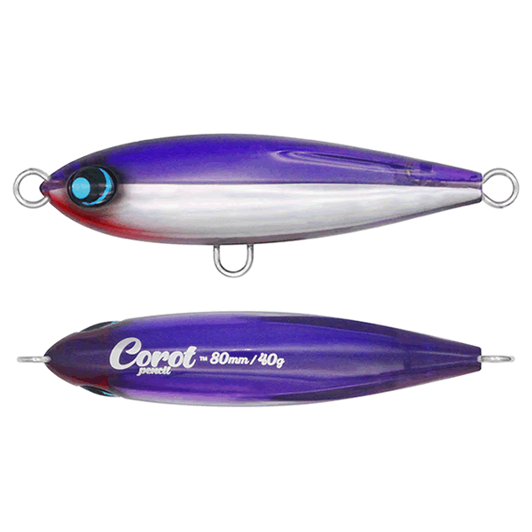 UROCO COROT PENCIL 80 80mm, 40g Sinking #006 CLEAR/HALF SHELL/PURPLE saltwater fishing lure