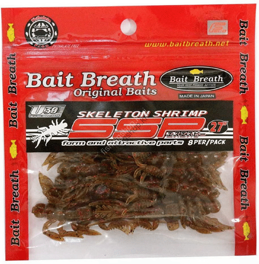 Bait Breath SKELETON SHRIMP SSP 2.7" (8 pcs/pack) #159 EBI MISO RED saltwater fishing lure — photo 2