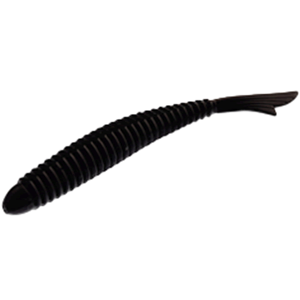 Bait Breath Fish Tail RINGER 3.5" (7 pcs/pack) #003 SOLID BLACK freshwater fishing lure
