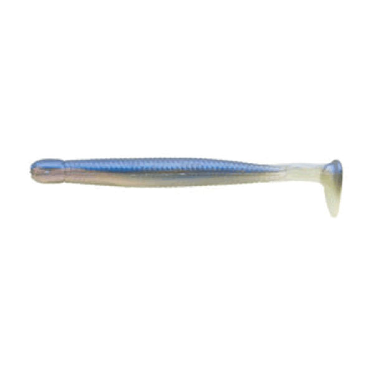 ECOGEAR GRASS MINNOW-L 3-1/4" 85mm (8 pcs/pack) 101 PEARL WHITE/BLUE PEARL BACK