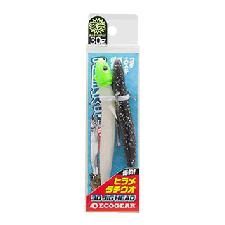 ECOGEAR 3D JIG HEAD (WITH PLASTIC WORM) 30.0g (1 pcs/pack + POWER SHAD 4" - 2pcs)
