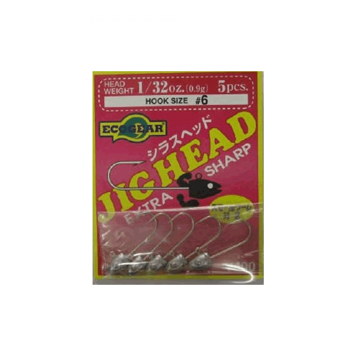 ECOGEAR SHIRASU HEAD #6 - 1/32oz (0.9g) (5 pcs/pack) - Britannic Trade