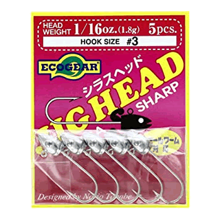 ECOGEAR SHIRASU HEAD #3 - 1/32oz (0.9g) (5 pcs/pack)