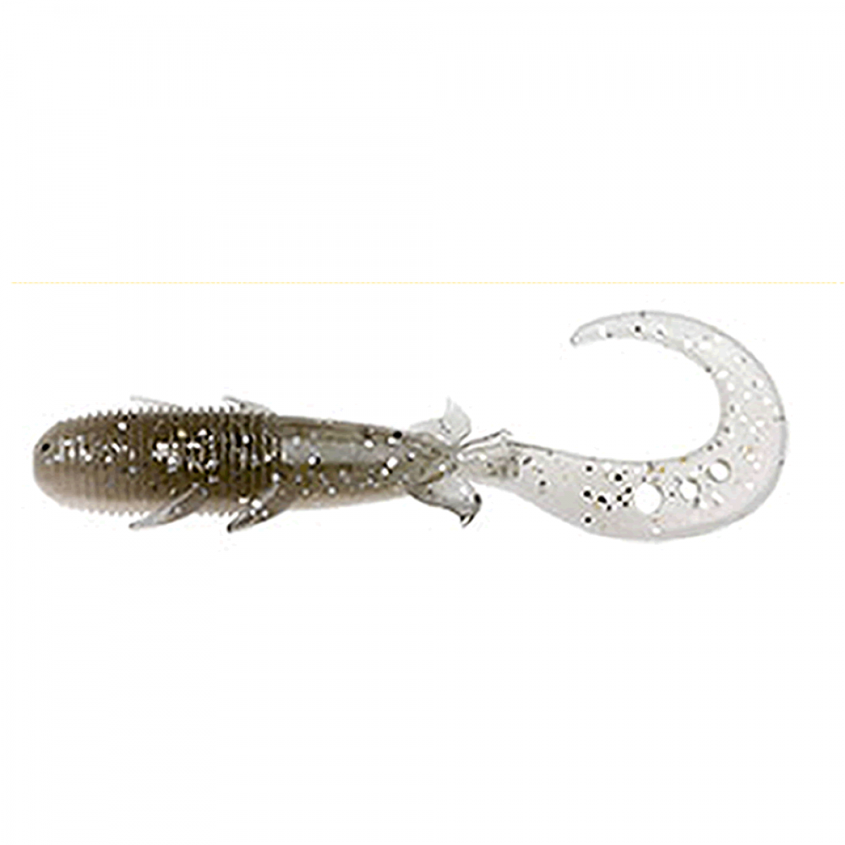 ECOGEAR KIJIHATA GRUB 4" 76mm (8 pcs/pack) 115 PEARL/SMOKE SILVER GLT.BACK