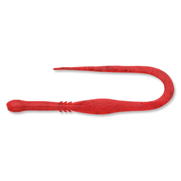 ECOGEAR JUKUSEI TAIRABA AQUA KUWASE CURLY SLIM (PREMIUM) 75mm (12 pcs/pack) J08 RED SHRIMP