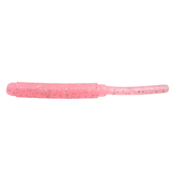 ECOGEAR MEBARU SHOKUNIN STRAW TAIL GRUB 2" 50mm (9 pcs/pack) 091 CLEAR PINK GROW HOLO(LUMINOUS) saltwater fishing lure