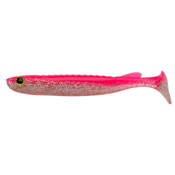 ECOGEAR CELT 3.5" 88mm (6 pcs/pack) 158 SUPER HOLOGRAM/PINK GLOW (LUMINOUS) saltwater fishing lure