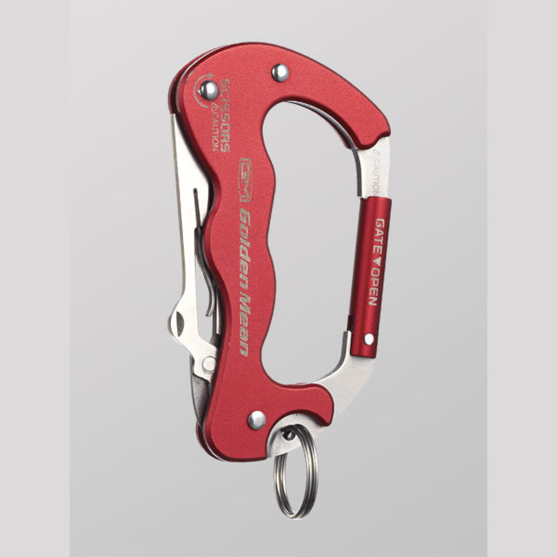 Golden Mean GM KARABINER SCISSORS H90 x W52mm : 63g #RED fishing accessory