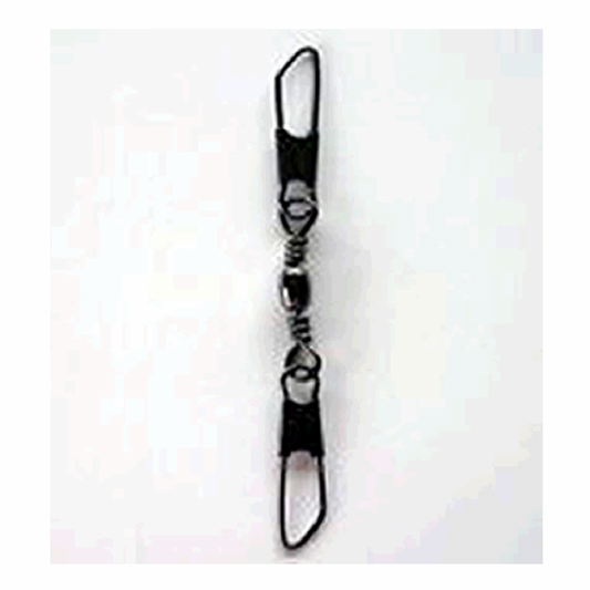 NT SWIVEL BRASS BARREL SWIVEL WITH DOUBLE SAFETY SNAP #11 (8 pcs/pack) BLACK fishing terminal tackle — photo 2