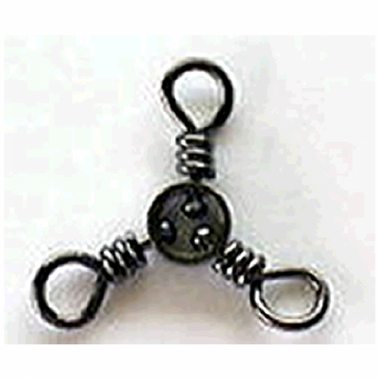 NT SWIVEL BRASS THREE WAY SWIVEL #2 (6 pcs/pack) BLACK fishing terminal tackle — photo 2