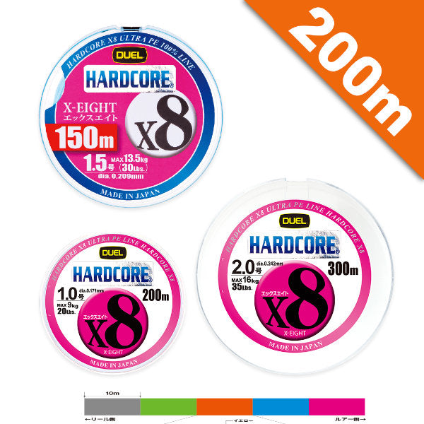 DUEL HARDCORE X8 #2 (35 lb) - 200m H3265N-5CBL Multi