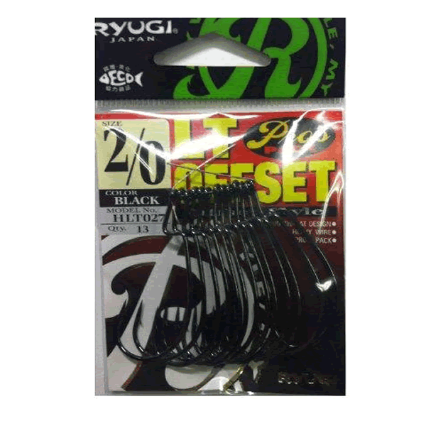 RYUGI LT OFFSET #2/0 (13 pcs/pack) BLACK fishing terminal tackle