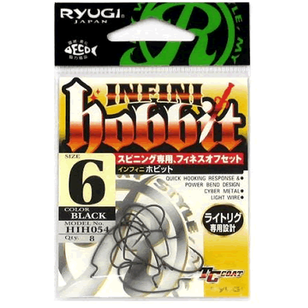 RYUGI INFINI HOBBIT #6 (8 pcs/pack) TC BLACK fishing terminal tackle