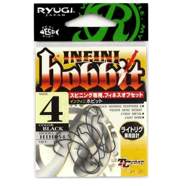 RYUGI INFINI HOBBIT #4 (8 pcs/pack) TC BLACK fishing terminal tackle