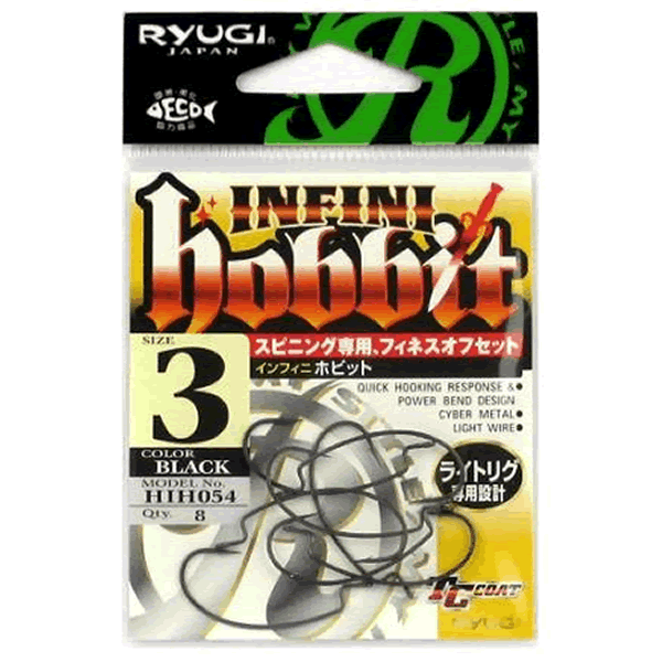 RYUGI INFINI HOBBIT #3 (8 pcs/pack) TC BLACK fishing terminal tackle