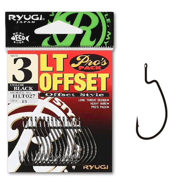 RYUGI LT OFFSET #3 (15 pcs/pack) BLACK fishing terminal tackle