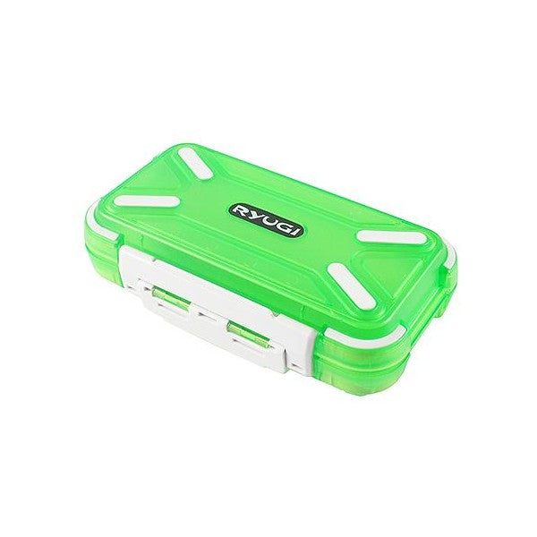 RYUGI R-TANK FREE XL : W20cmxH4.9cmxD11.5cm 1space GREEN CLEAR BODY x WHITE PARTS fishing accessory