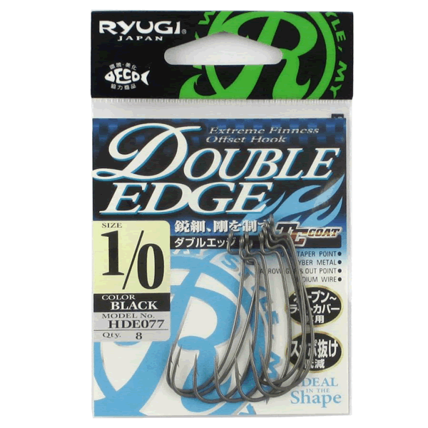 RYUGI DOUBLE EDGE #1/0 (8 pcs/pack) TC BLACK fishing terminal tackle