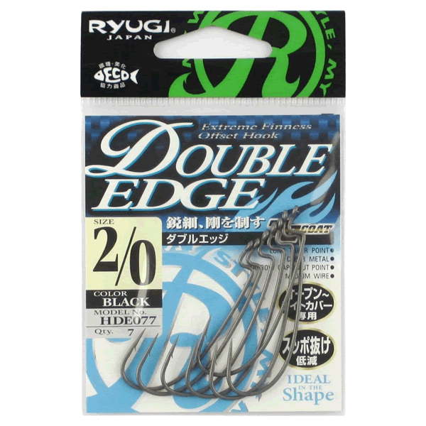 RYUGI DOUBLE EDGE #2/0 (7 pcs/pack) TC BLACK fishing terminal tackle