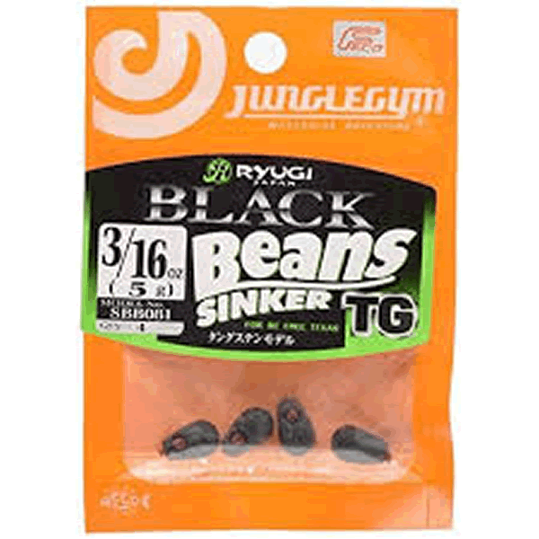 RYUGI BLACK BEANS SINKER TG 3/16oz(5g) (4 pcs/pack)