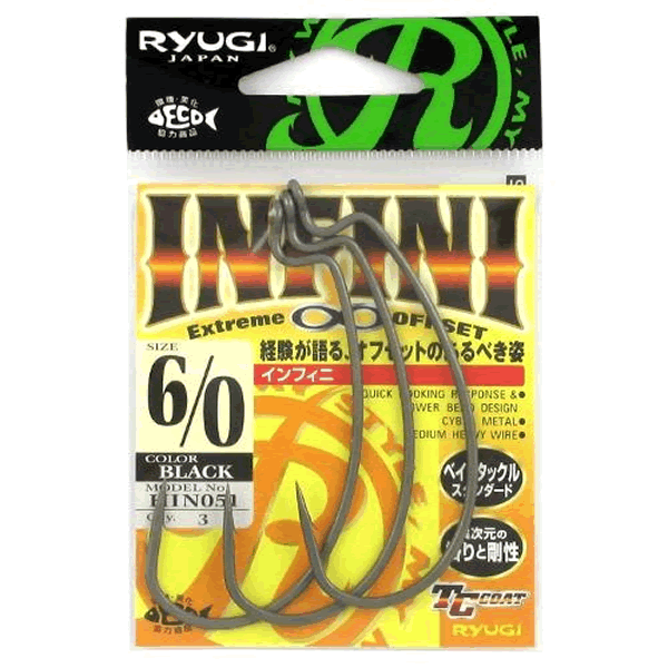 RYUGI INFINI #6/0 (3 pcs/pack) TC BLACK fishing terminal tackle