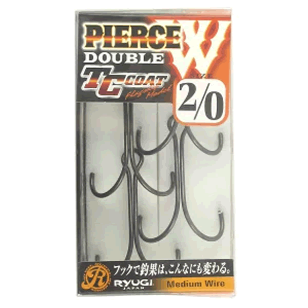 RYUGI PIERCE DOUBLE #2/0 (4 pcs/pack) TC BLACK fishing terminal tackle