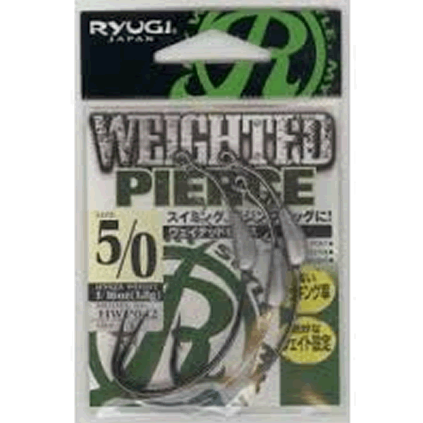 RYUGI WEIGHTED PIERCE #5/0+ : 1/16oz (1.8g) (3 pcs/pack) TC BLACK fishing terminal tackle