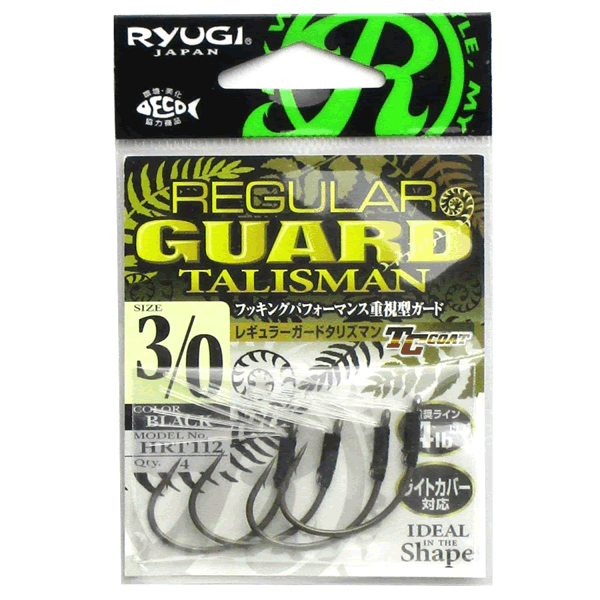 RYUGI REGULAR GUARD TALISMAN #3/0 (4 pcs/pack) TC BLACK fishing terminal tackle