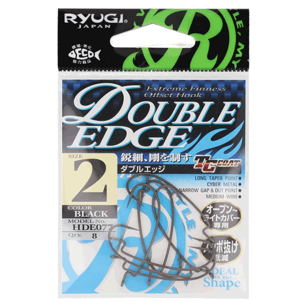 RYUGI DOUBLE EDGE #2 (8 pcs/pack) TC BLACK fishing terminal tackle