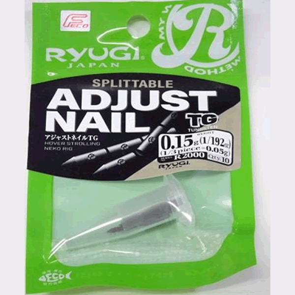 RYUGI ADJUST NAIL TG 1/192oz(0.15g) (10 pcs/pack) fishing terminal tackle