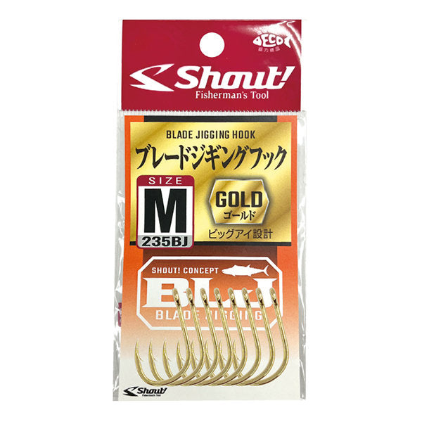 Shout! BLADE JIGGING HOOK L (7 pcs/pack) 235BJ GOLD fishing terminal tackle