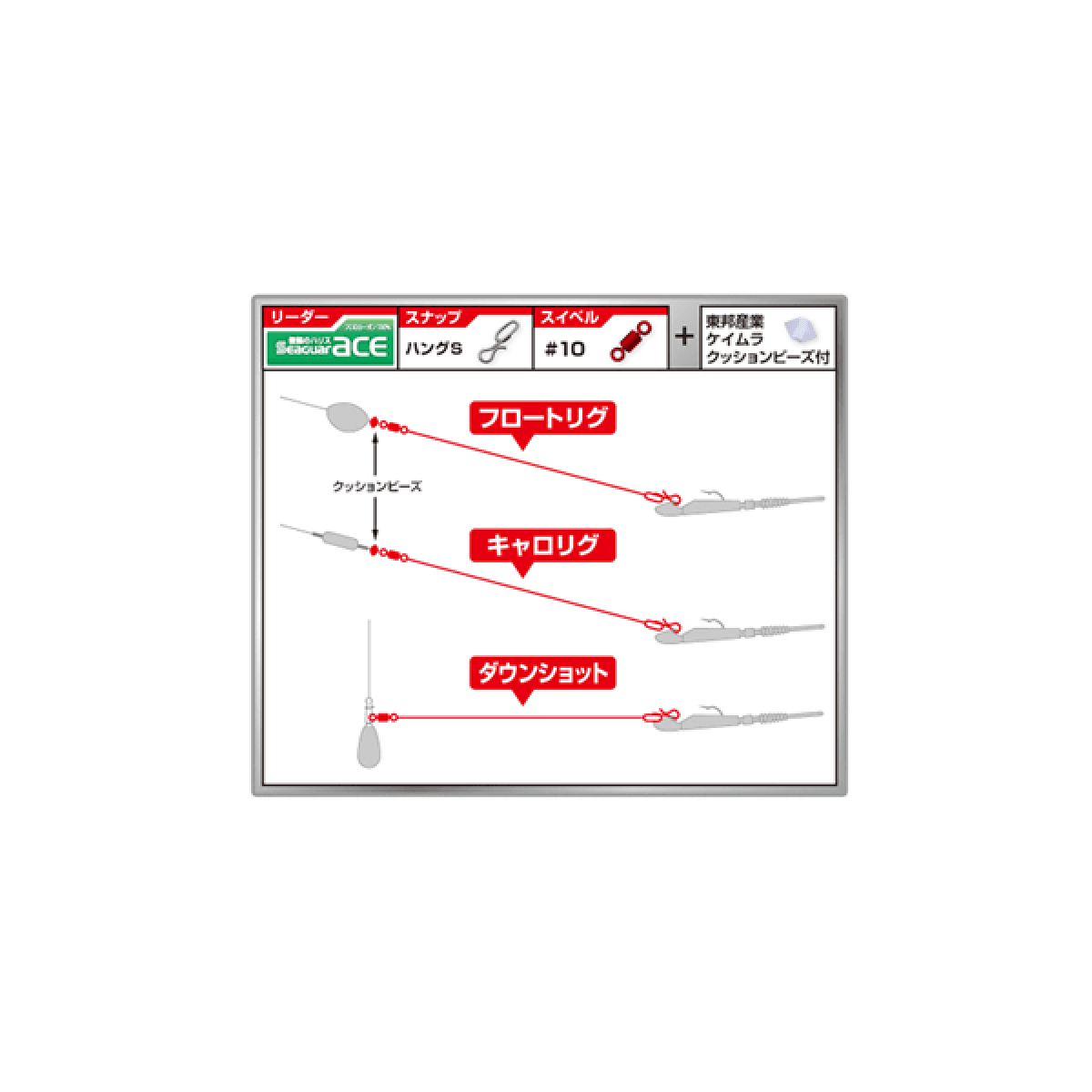 MAGBITE LIGHT RIG LEADER 60cm - 3 lb (4pcs / Pack)