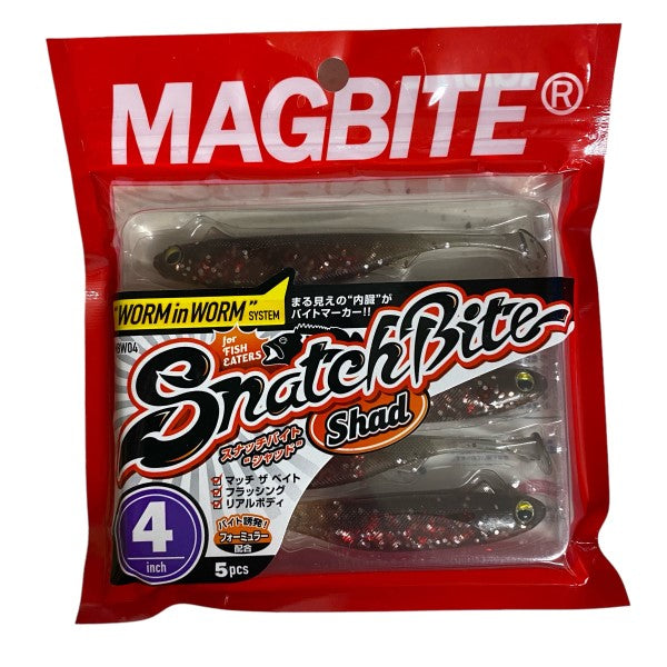 MAGBITE SNATCH BITE SHAD 4" (5 pcs/pack) 01 AKAHARA BAIT