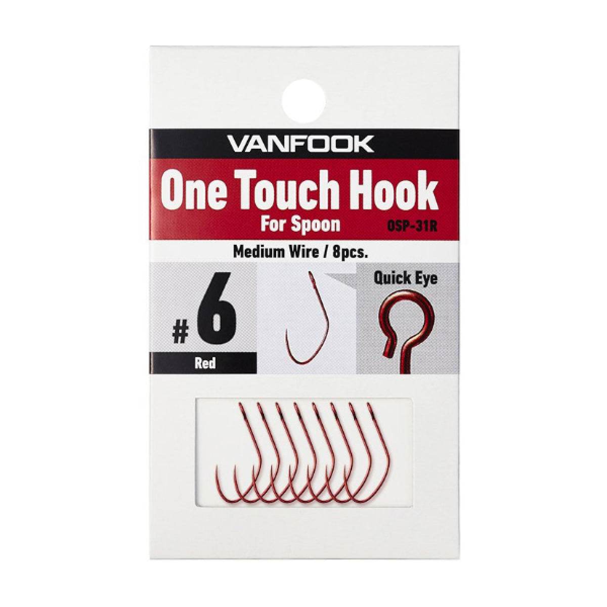 VANFOOK OSP-31B ONE TOUCH HOOK FOR SPOON #6 (8 pcs/pack) RED - Britannic Trade