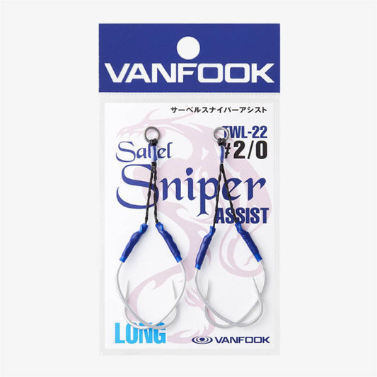 VANFOOK TWL-22 SABEL SNIPER ASSIST LONG #3/0 (2 pcs/pack) SILVER - Britannic Trade
