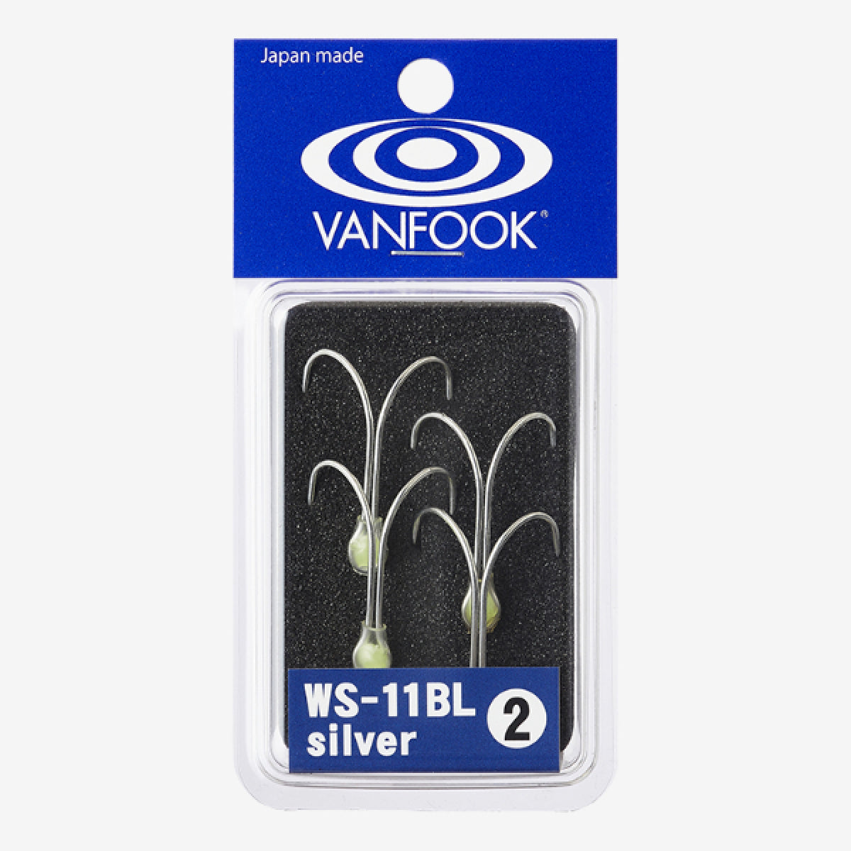 VANFOOK WS-11BL DOUBLE HOOK WIND SPECIAL #1 (4 pcs/pack) SILVER
