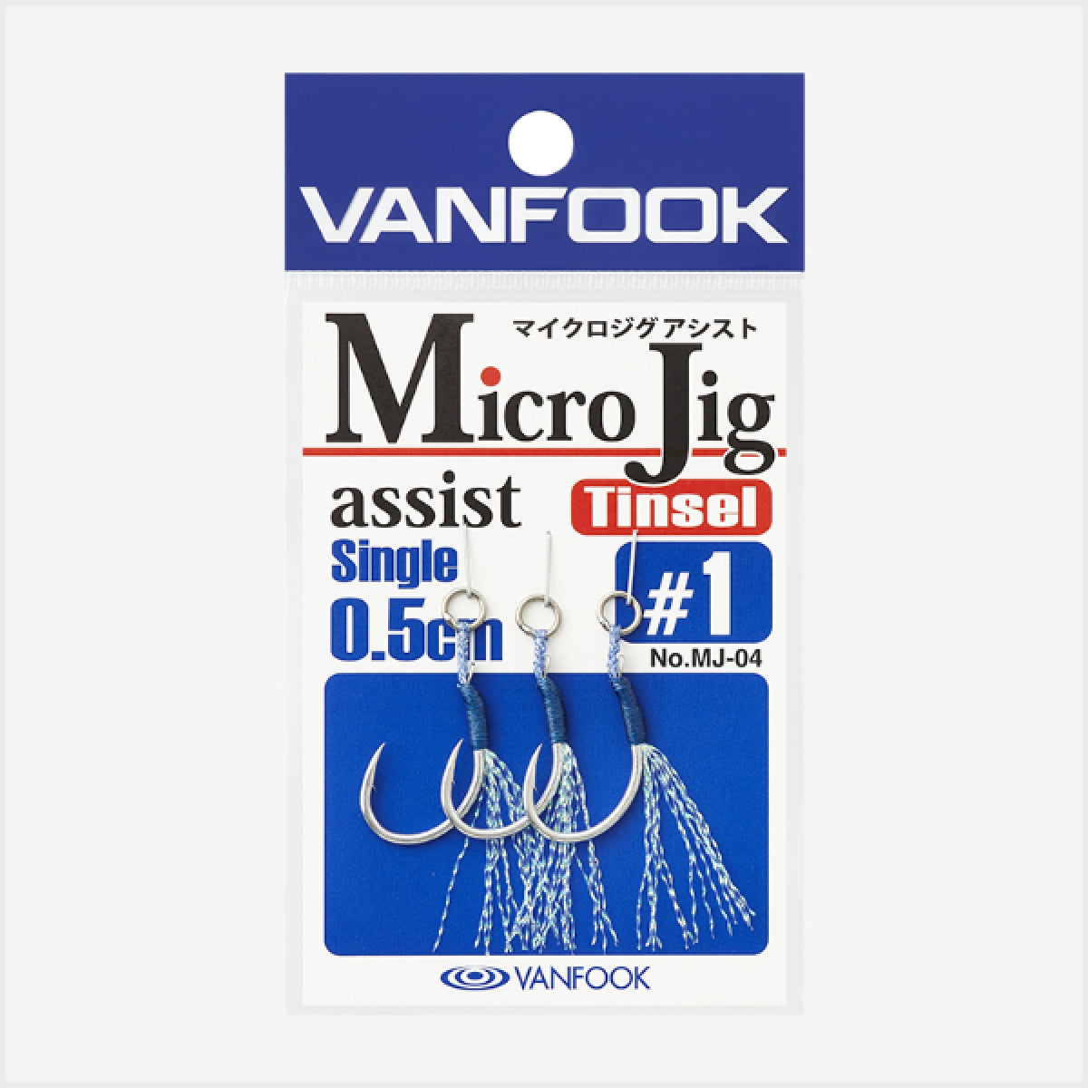 VANFOOK MJ-04 MICRO JIG ASSIT SINGLE 0.5cm TINSEL #3 (3 pcs/pack) SILVER