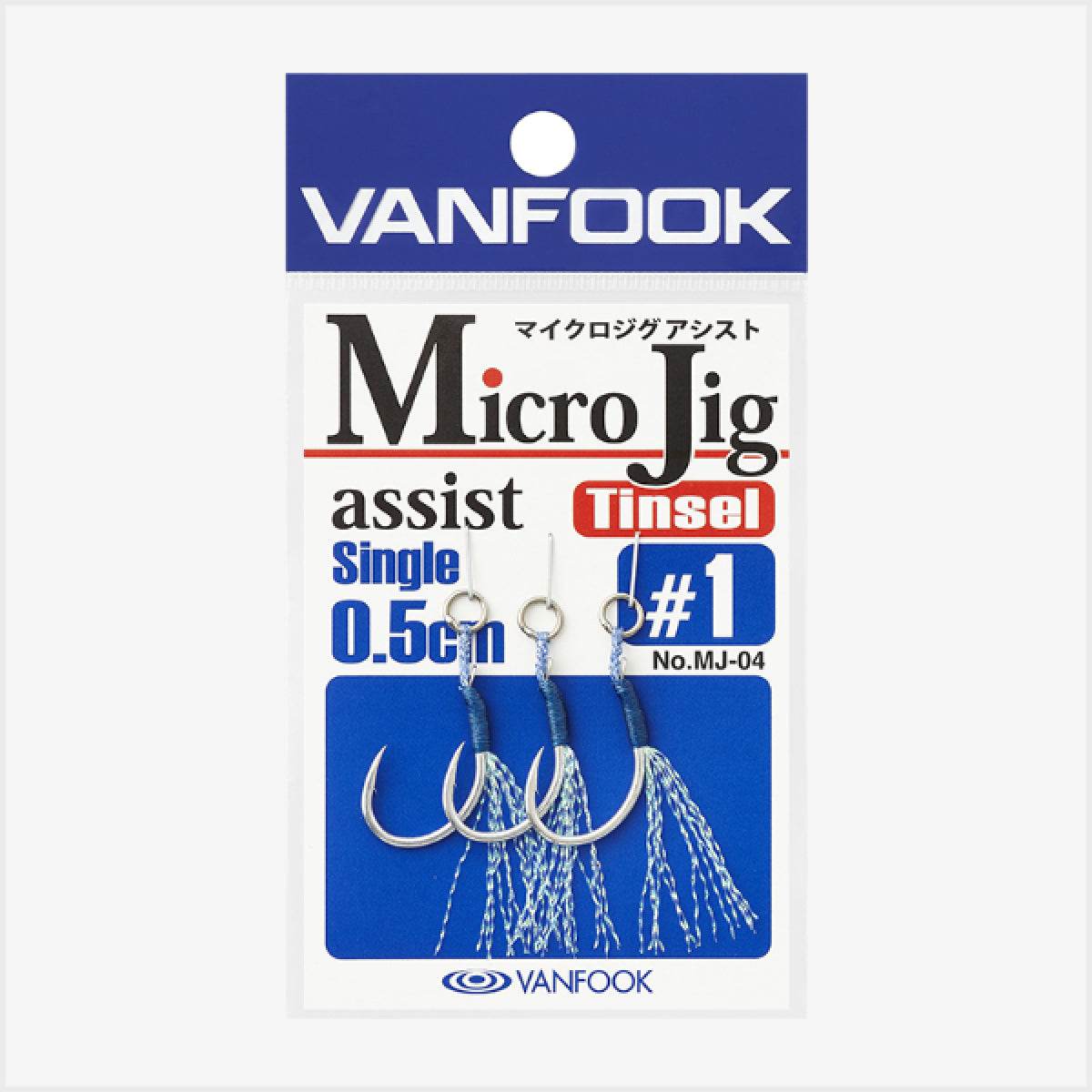 VANFOOK MJ-04 MICRO JIG ASSIT SINGLE 0.5cm TINSEL #1 (3 pcs/pack) SILVER - Britannic Trade
