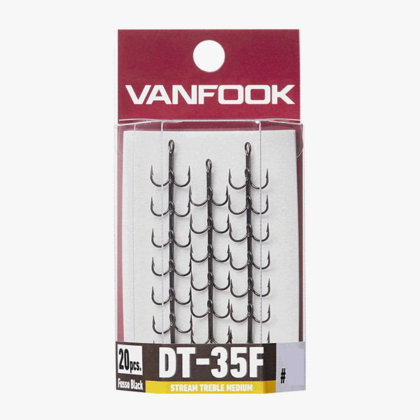 VANFOOK DT-35F STREAM TREBLE MEDIUM #14 (20 pcs/pack) FLUORINE BLACK