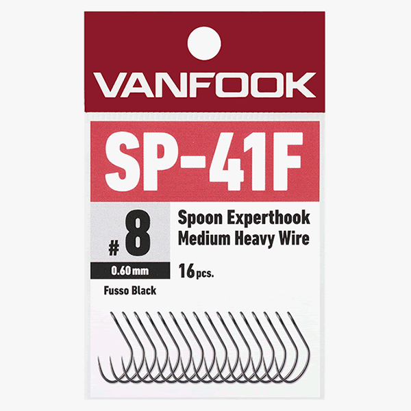 VANFOOK SP-41F SPOON EXPERTHOOK MEDIUM HEAVY WIRE #6 (16 pcs/pack ) FLUORINE BLACK
