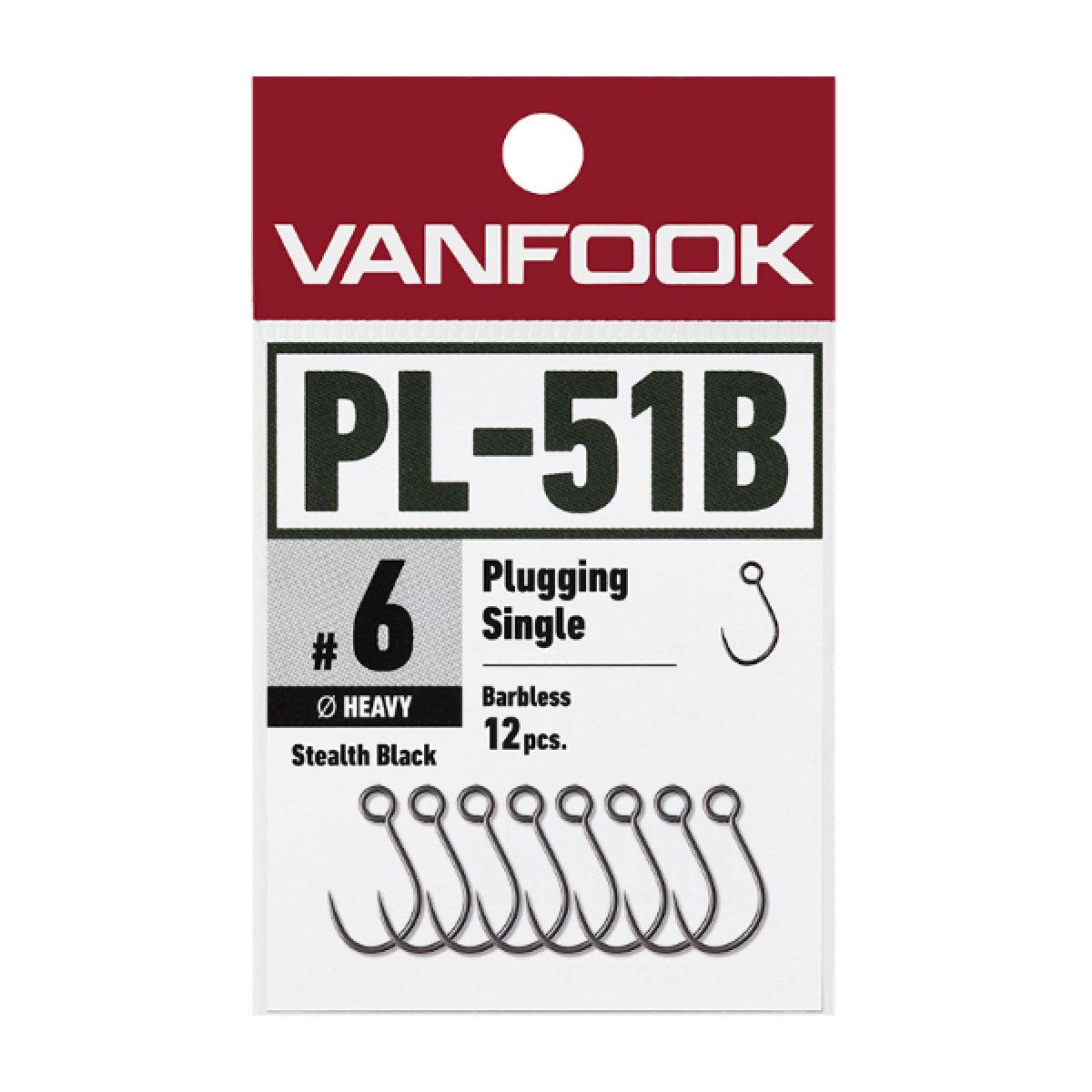 VANFOOK PL-51B PLUGGING S HEAVY BARBLESS #10 (12 pcs/pack) STEALTH BLACK - Britannic Trade